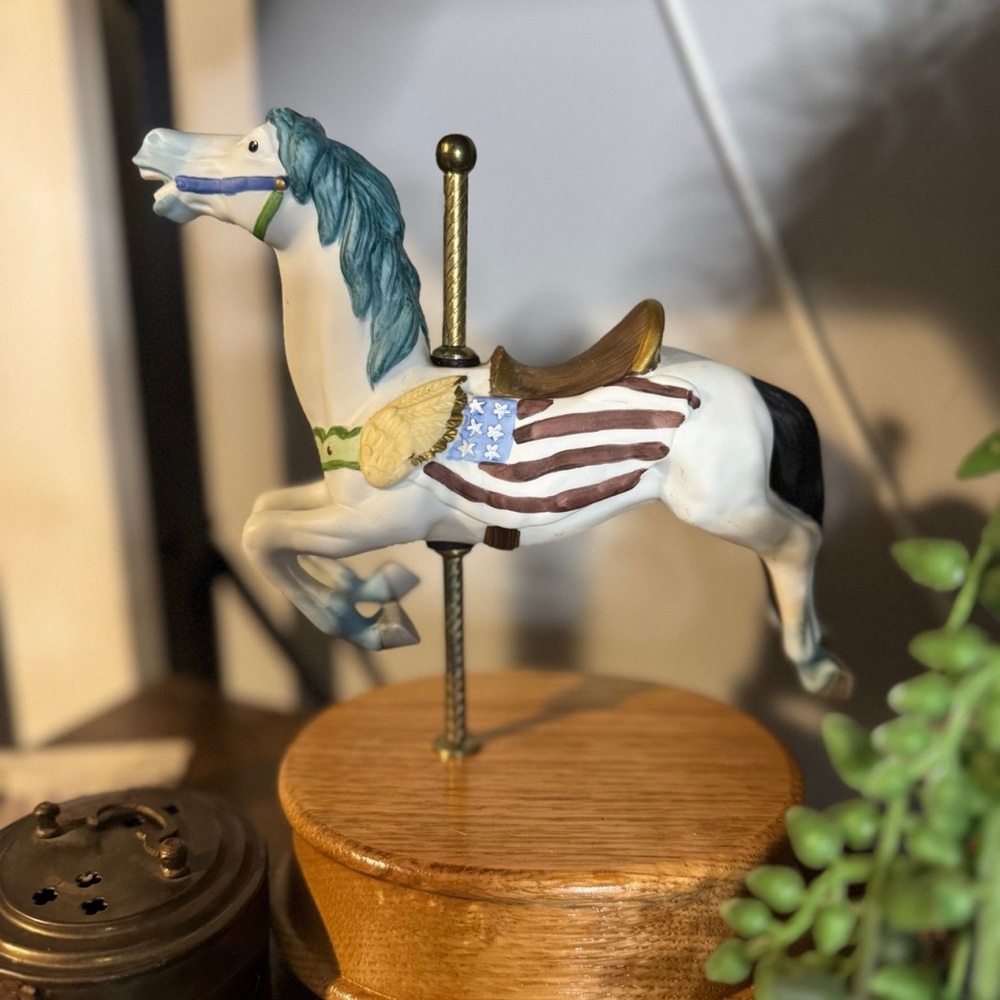 Patriotic Carousel Horse Figurine